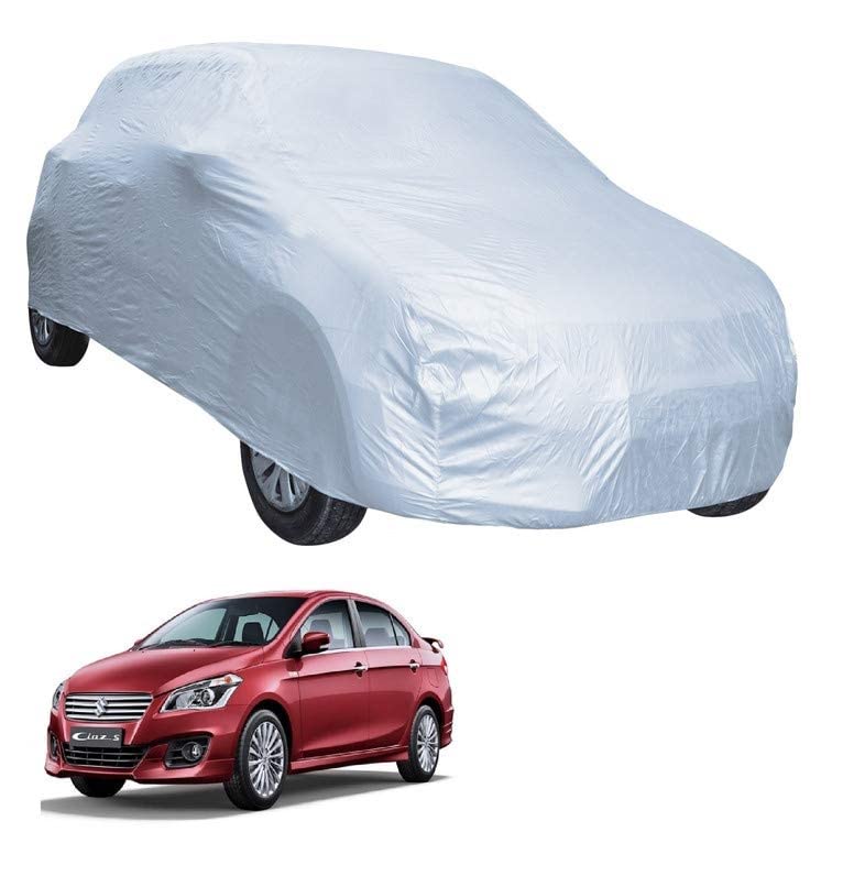 Image of Auto Hub Car Cover Compatible with Maruti Ciaz with Weather Proof, Triple Stitched, Ciaz Car Cover- Plain Silver
