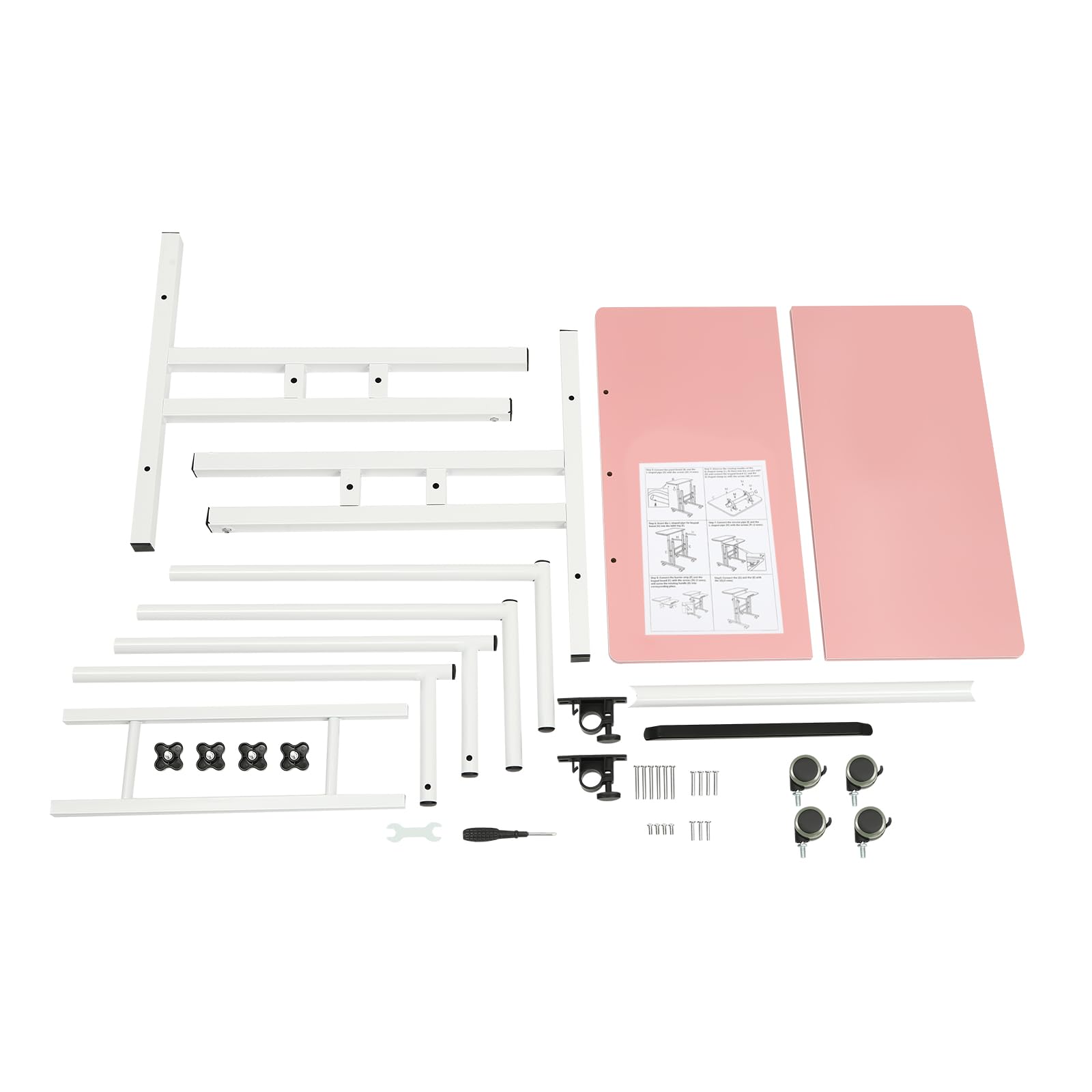 Stand up Desk Small Standing Desk w Wheels Adjustable Height Standing Desk Mobile Standing Desk Rolling Laptop Cart — view 9