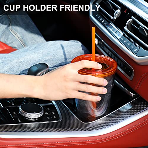 32 Oz Insulated Travel Tumblers With Lids And Straws 6 Pack - 6 Colors Double Wall Clear Drinking Cups - Reusable Large Plastic Cups For Water, Juice, Iced Coffee And More Hot / Cold Drinks - Bpa Free #TOP3