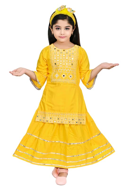 Girl's Cotton Casual Rajasthani Kurta with Skirt Set - Review, Price and Buying Guide