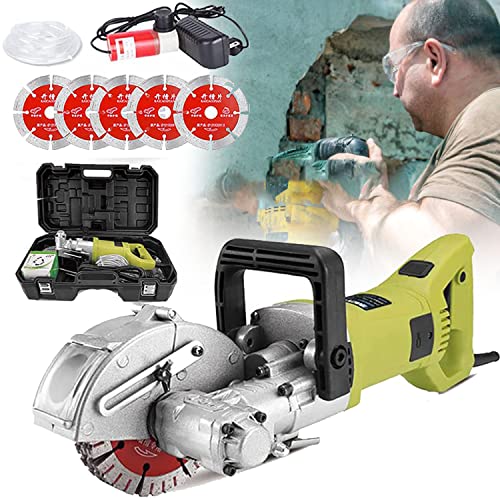 GBHJJ Scanalatore Elettrica Scanalatrice da Muro Include 5 Dischi Diamantati 121/125 Mm 4500W Nessuna Polvere Industriale Parete Scanalatrice,125mm