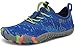 SAGUARO Kinder Barfußschuhe Traillaufschuhe Jungen Mädchen Trainingsschuhe Zehenschuhe Atmungsaktiv rutschfest Walkingschuhe Laufschuhe Schnell Trocknend Badeschuhe, Blau 35 EU