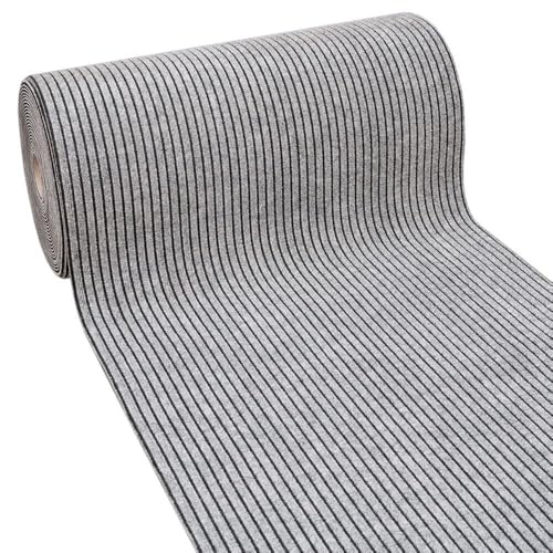 Passatoia Esterno Interno Antiscivolo Corridoio Moquette Spessa Asciugapassi Righe Grigie 100x220 Cm