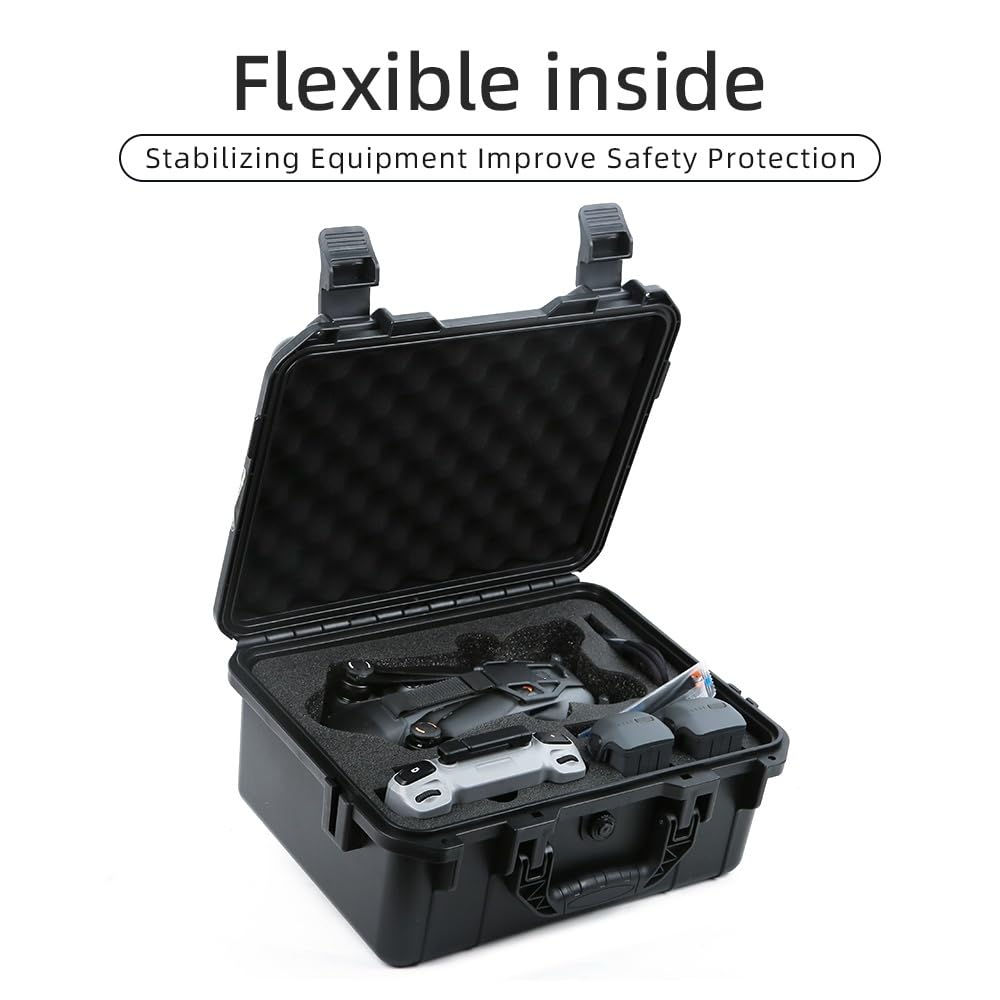 BeisDirect Wasserdichte Hartschale für DJI Mavic 4 Pro, tragbare Aufbewahrungstasche schützende Reise-Tragetasche für DJI RC 2 Fernbedienung, 2 Batterien und Zubehör, Schwarz, Tragetasche