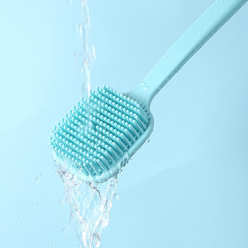 Cepillo para la Piel Cepillo para el Cuerpo Cepillo para la Piel con Mango Largo de Nylon de Doble Cara, Limpieza y exfoliación para estimular la circulación sanguínea (Color : Azul, Tamaño