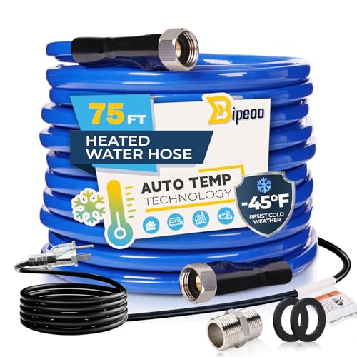 75FT Heated Water Hose for RV and Camping
