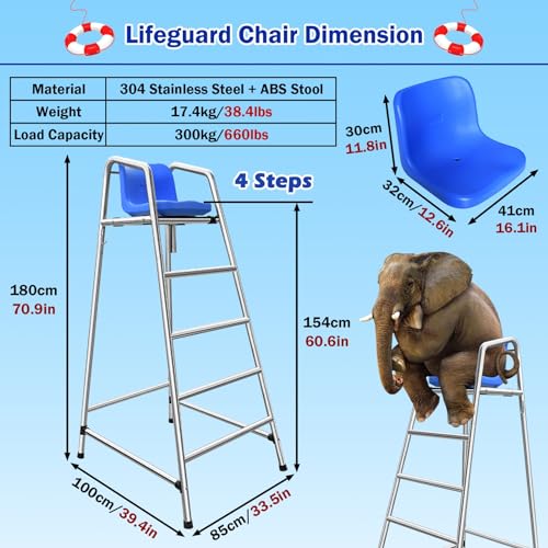 Silla de Vigía para Salvavidas de Acero Inoxidable miniatura 2