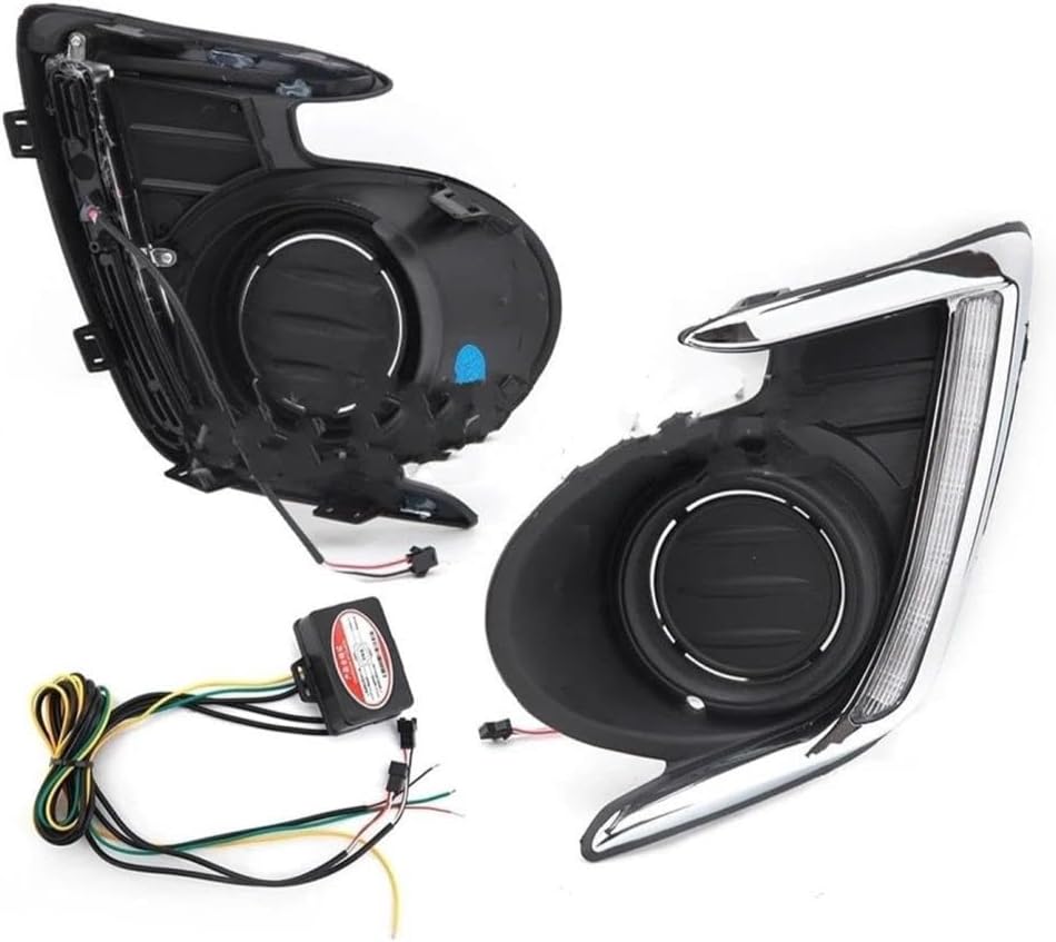 Dynamic Side Indicator LED DRL Fog Light for Mitsubishi for Attrage for Mirage G4 2012-2017 Headlight Daytime Running Lights Fog Lamp with Yellow Turn Signal Dynamic Turn Signal Light(Fog A)