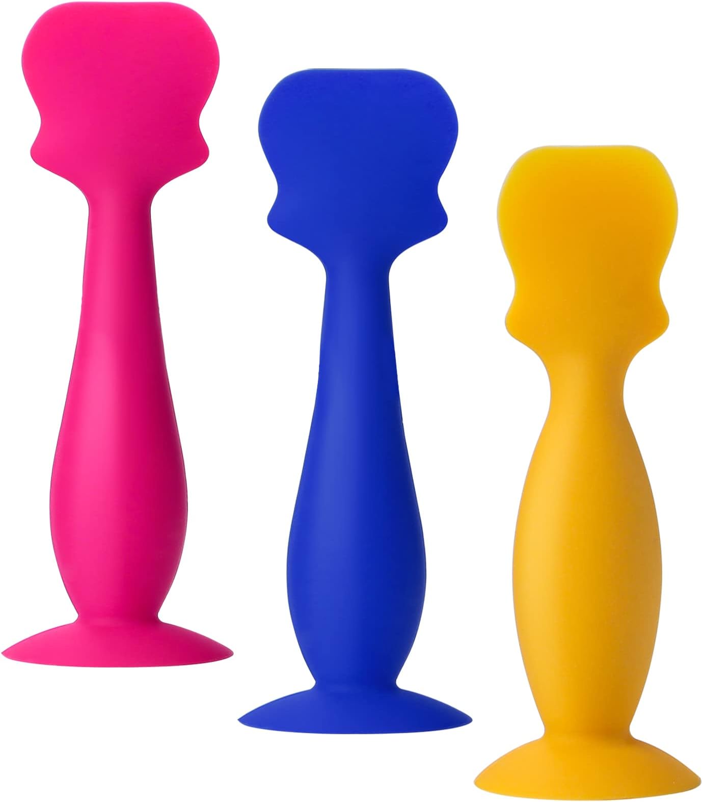 Nappy Cream Applicator Silicone Diaper Rash Cream Brush Soft Baby Bottom Brush with Suction Base Stand, 3 Pieces 3.8 Inch