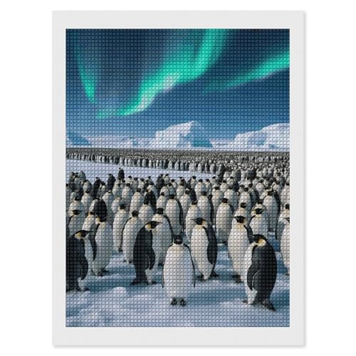 Kit de peinture diamant 5D pingouins FodPand broderie carrée 30x40 cm pour adultes et débutants