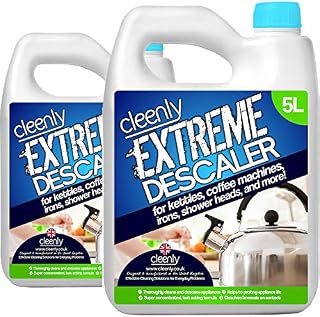Cleenly Extreme Descaler for Kettles, Coffee Machines, Shower Heads, Irons, and More! (10 litres) - Super Strong Descaler Liquid