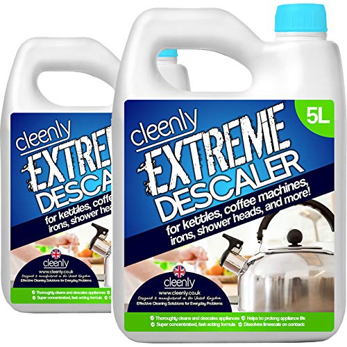 Cleenly Extreme Descaler for Kettles, Coffee Machines, Shower Heads, Irons, and More! (10 litres) - Super Strong Descaler Liquid