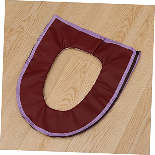 Healeved Flanell Toilettendeckelabdeckung Toilettensitzabdeckung Reißverschluss Toilettensitzkissen Toilettenmatte Lila Sitz Reißverschluss Toilettensitzauflage Toilettensitzwärmer – Bild 6
