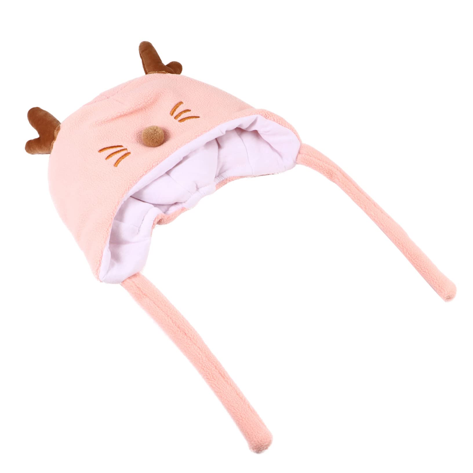 FOMIYES 1Pc Adorable Winter Cotton Antler Ear Flap Hat Cozy Thick Headwear for Fall Winter Safe Skin Friendly Material for Outfit Coordination Pink