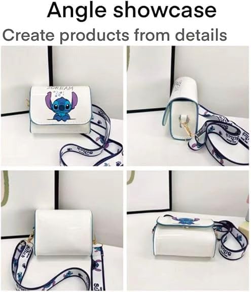 for stitch crossbody bags for women teenagers girls purse shoulder bag for shopping vacation stitch gifts for girls white