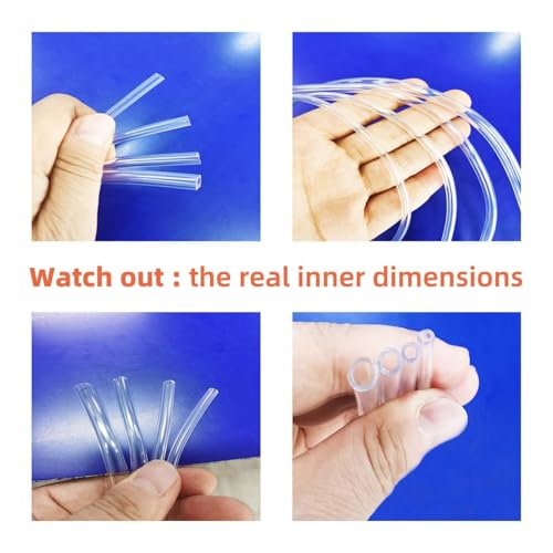 Image of Clear Tubing Assortment, 2mm 3mm 4mm 5mm ID, 12 Meters Lengh In All, 1mm Thickness, Flexible Plastic Tube Hose Set For Home Repair Water Oil Transfer Aquarium, BPA Free and non-toxic (Pack of 2)