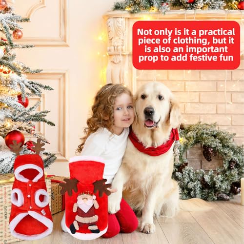 Ayizhiniu Hundekostüme Weihnachten, Pet Hoodies Warme Hundemantel, Katzen Hunde Weihnachtskostüm, Weihnachtskostüm Haustier Kleidung, Anwendbar auf Weihnachtskleidung für Hunde