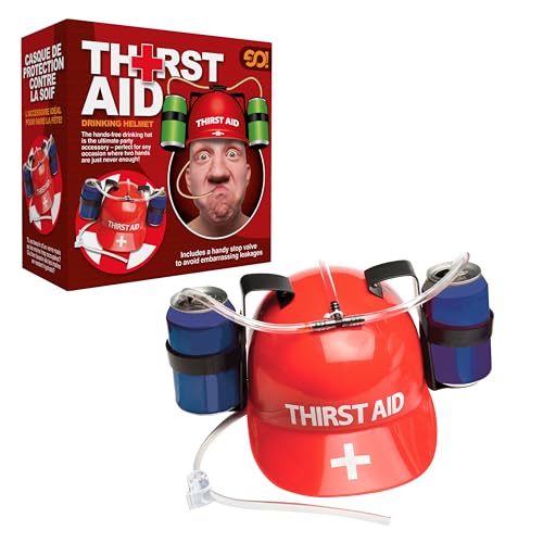 Thirst Aid Helmet PT7290, Casco con reposalatas y pajitas, Casco Porta Latas Thirst Aid, color/modelo surtido