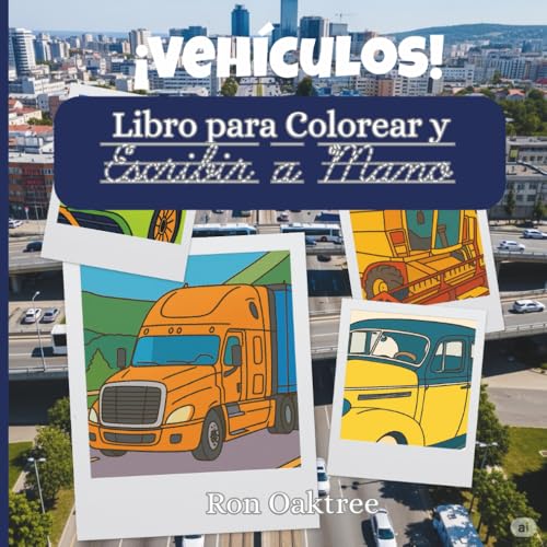 !Vehiculos!: Libro de Colorear y Escribir a Mano