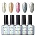 FairyGlo 5 Colour Combo Platinum Gel Nail Polish UV LED Soak Off Manicure Nail Art Gift Set Exclusive Beauty Wearing Collection New Series Base Top 10ml C58001