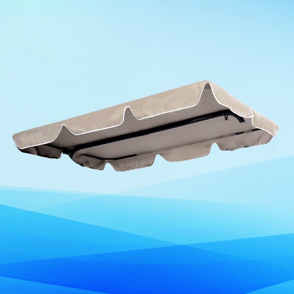 FOMIYES Copertura per Altalena da Veranda 3 Posti Oxford 210d Beige, Telo Parasole Resistente All’acqua ai Raggi Uv, per Patio, Giardino e Spazi Esterni