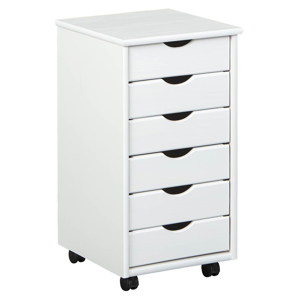 AltoBuy Sydney - Caisson 6 Tiroirs Bois Massif Vernis Blanc