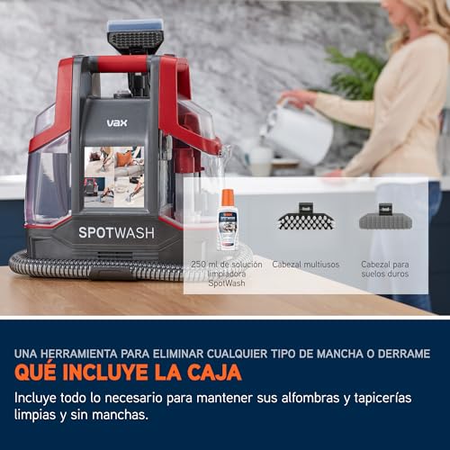 Vax SpotWash quitamanchas y limpiador de alfombras y tapicería con potente succión, para escaleras, sofás, coches y superficies duras, portátil para la limpieza diaria del hogar - imagen 14