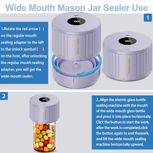 Image of LOVE MOMENT Electric Mason Jar Vacuum Sealer Kit - Purple