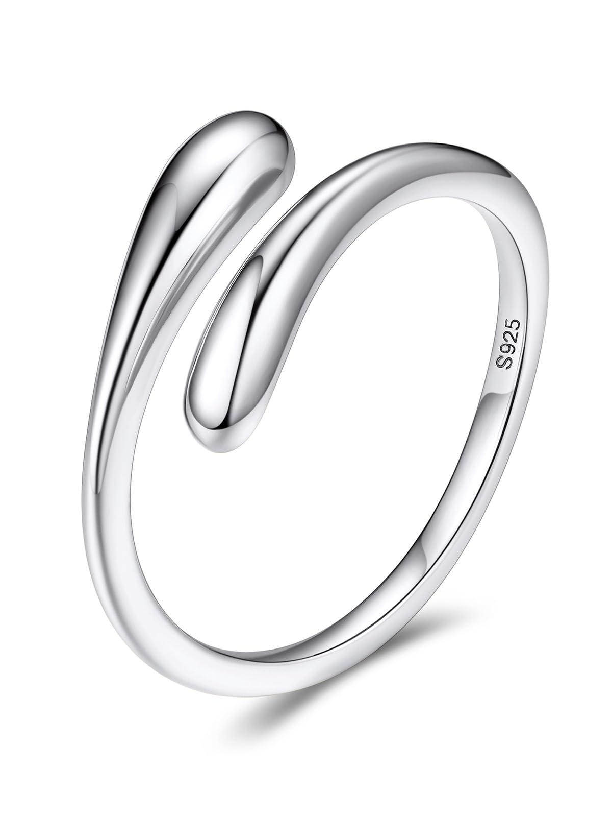 Bestyle Ring Sterling Silber 925 Damen: Verstellbare Ringe Frauen mit Geburtsstein Zirkonia Edelsteinen - Offen Damenring Verlobungsring Promise Ringe Anti Stress Ring für Damen Schmuck