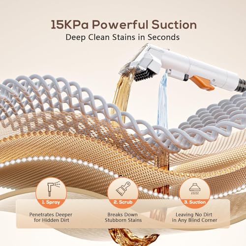 Image of Ailltopd Portable Carpet & Upholstery Spot Cleaner Machine, 15Kpa Powerful Suction & Couch Cleaner, Deep Cleaning for Carpet, Car, Pets, Stairs, Furniture, Self Cleaning System and Cleaner Solution