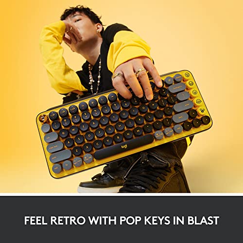 Image of Logitech POP Wireless Mouse and POP Keys Mechanical Keyboard Combo - Customisable Emojis, SilentTouch, Precision /Speed Scroll, Compact Design, Bluetooth, USB, Multi-Device, OS Compatible - Blast