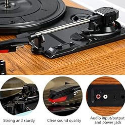 Tourne Disque Vintage, Platine Vinyle Bluetooth Mini Chaine HiFi Cache-PoussièRe Transparent Haut-Parleurs StéRéO… - Les Beatles, Paul McCartney, John Lennon, RIngo Starr, George Harrison Tourne Disque Vintage, Platine Vinyle Bluetooth Mini Chaine HiFi Cache-PoussièRe Transparent Haut-Parleurs StéRéO… – Image 3
