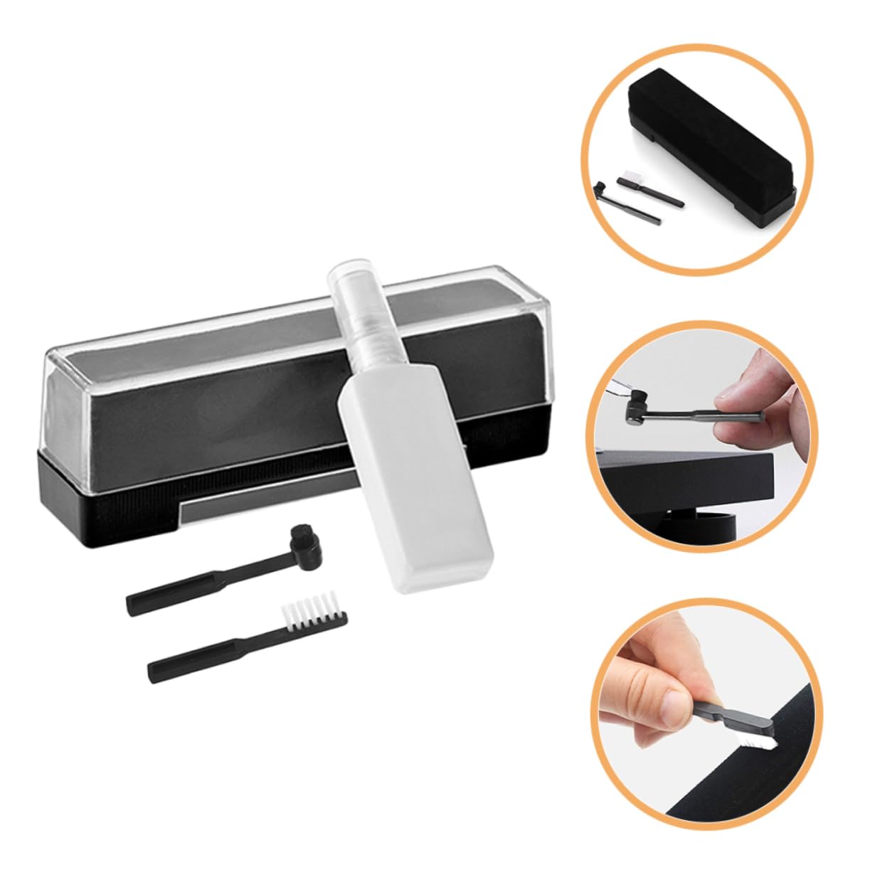 Gatuida Kit Limpieza Discos Vinilo con Brochas Antiestáticas y Líquido Cuidado Completo para Tocadiscos y Agujas y Duradero