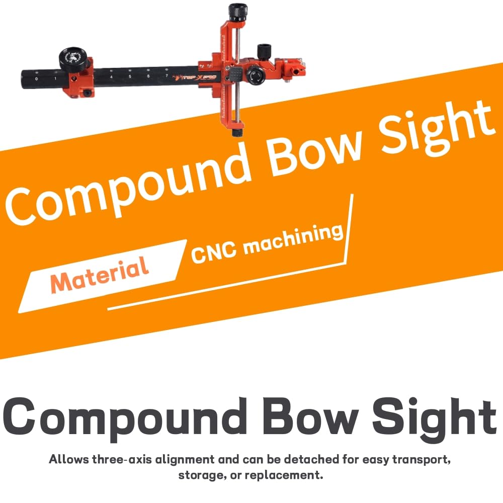 ‌Compoundbogen-Visier TP8810 Carbonfaser-Halterung CNC-gefertigt Schnell einstellbar LH/RH Bogenschießen Jagd Schießen Wettkampf Ziel