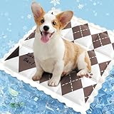 LOMDEM Tappetino Rinfrescante per Cane, 35x35 cm Tappetino Refrigerante per Cani e Gatt, Auto Raffreddamento Gel Non Tossico Giaciglio Rinfrescante, Perfetto per Cani e Gatti in Estate (Caffè)