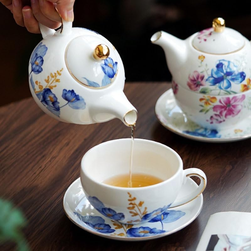 Ceramic Afternoon Teapot Retro Home Office Flower Tea Sets