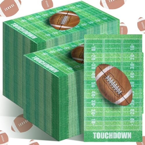 40 Pcs Football Paper Napkins - Disposable Luncheon Napkins For Sports Theme Party
