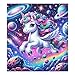 Cute Cartoon Unicorn in Galaxy Space Dishwasher Door Cover, Magnetic Refrigerator Cover, Farmhouse Kitchen Decor