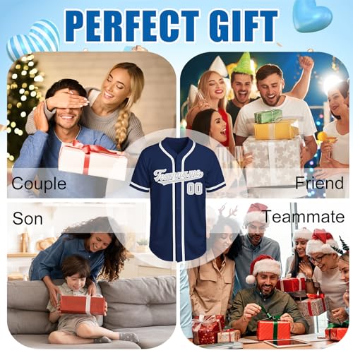 Image of Custom Baseball Jersey Personalized Stitched or Printed Name Number Baseball Shirt Sports Uniform Gifts for Men Women Youth
