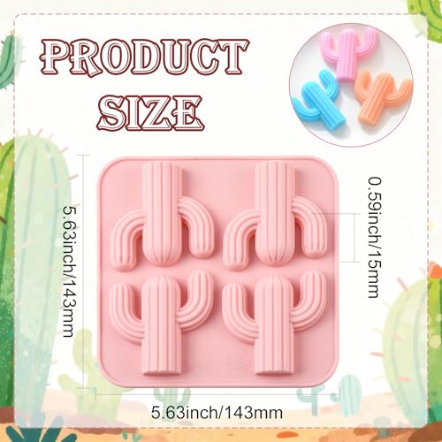 Molde para cubitos de hielo cactus 2 piezas silicona miniatura 2