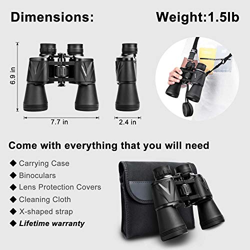16 X 50 Powerful Binoculars For Adults, Hd Professional Portable And Waterproof Compact Binoculars, Equipped With A Binocular Harness Strap, Suitable For Bird Watching/Hunting/Travel/Viewing Wildlife #TOP2