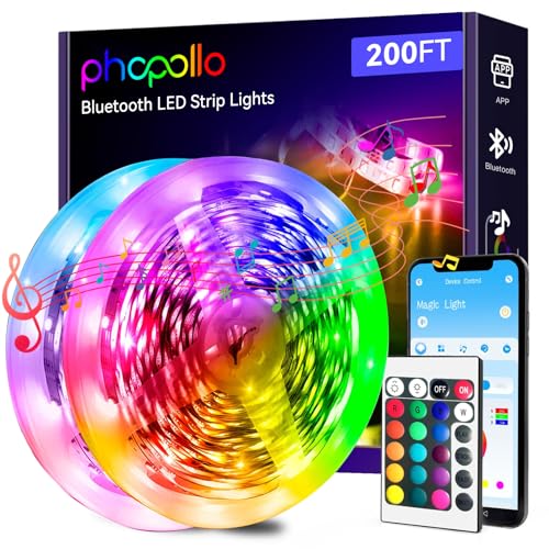 phopollo Bluetooth 24V Led Strip Lights 200ft...