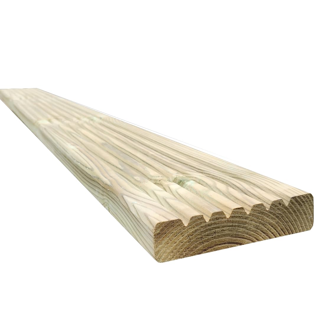Snowdon Timber, Treated Decking Board, 10 Pack, (L) 1.8m x (W) 120mm x (T) 28mm, Garden and Outdoor Timber Deck
