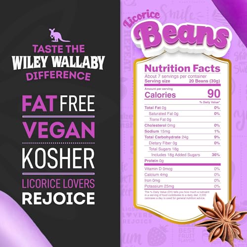 Wiley Wallaby 7.05 Ounce Classic Black Gourmet Australian Style Soft & Chewy Licorice Candy Bean thumb #4