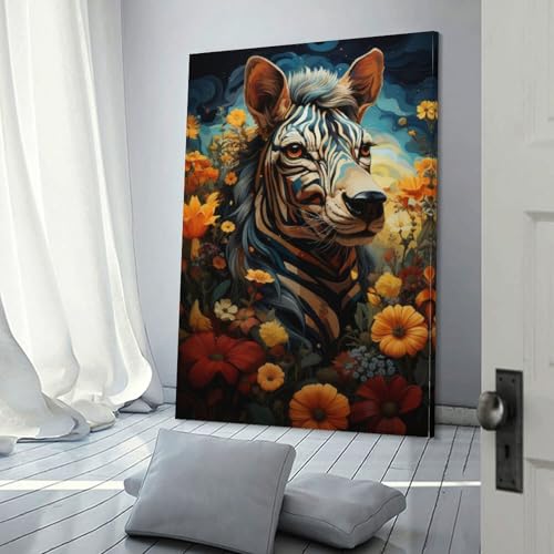 Toile zèbre POLIUAWS 30x45 cm pour habiller un mur vide avec un art mural moderne