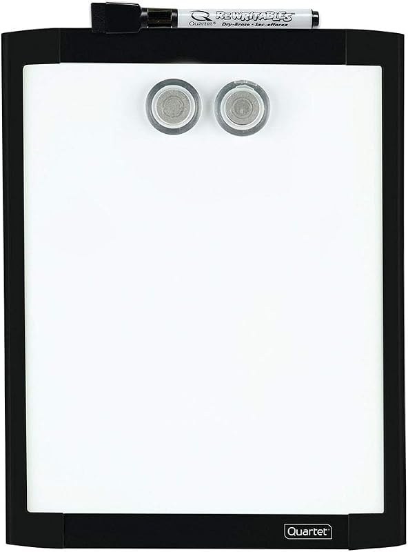 Pizarra magnética, pizarra blanca de 8-1/2" x 11" para pared, pizarra de borrado en seco para niños, perfecta para la oficina en el hogar y los útiles escolares en el hogar, 1 marcador de borrado en seco, 2 imanes, marco negro (MHOW8511-BK)