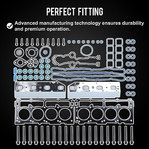 Image of vks Full Cylinder Gasket Set with Kit Head Bolts HS26423PT TCS46169 ES72200 for Dodge Challenger Charger Durango Ram 1500 2500 3500 Grand Cherokee 5.7 L V8