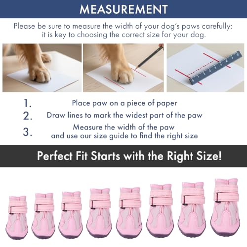 Image of Spark Paws 365 Dog Shoes - All-Weather Paw Protection | Winter Snow Boots & Summer Hot Pavement Booties for Dogs | All-Terrain, Water-Resistant, Pink - Size 4