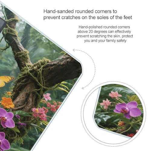 Báscula digital de baño con diseño floral y vidrio templado miniatura 4
