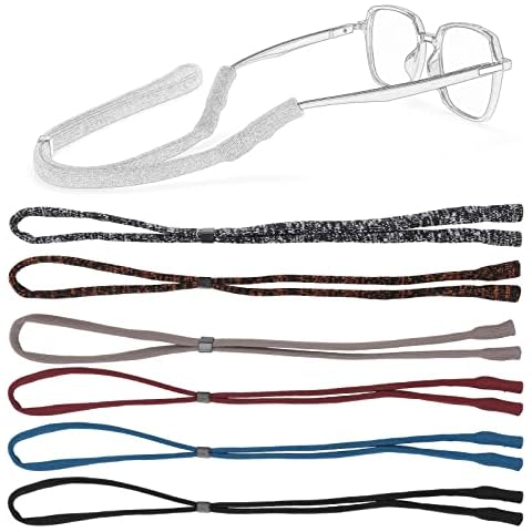 KEESIN 6 PCS Sports Eyeglass Straps,Eyeglass Chains Lanyard Cord with Adjustable Buckle,Anti-slip Eyewear Retainers Sunglasses Holder String Strap for Kids Women Men Cover
